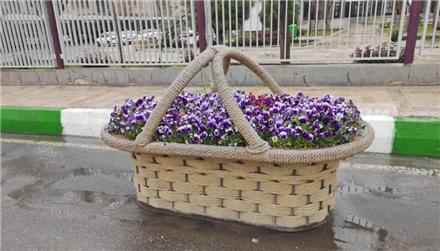 گلدان شهری و منازل فایبرگلاس طرح سبد