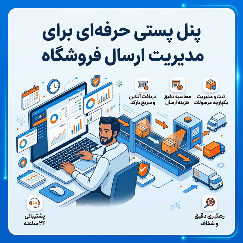 پنل پستی حرفه‌ای برای مدیریت ارسال فروشگاه