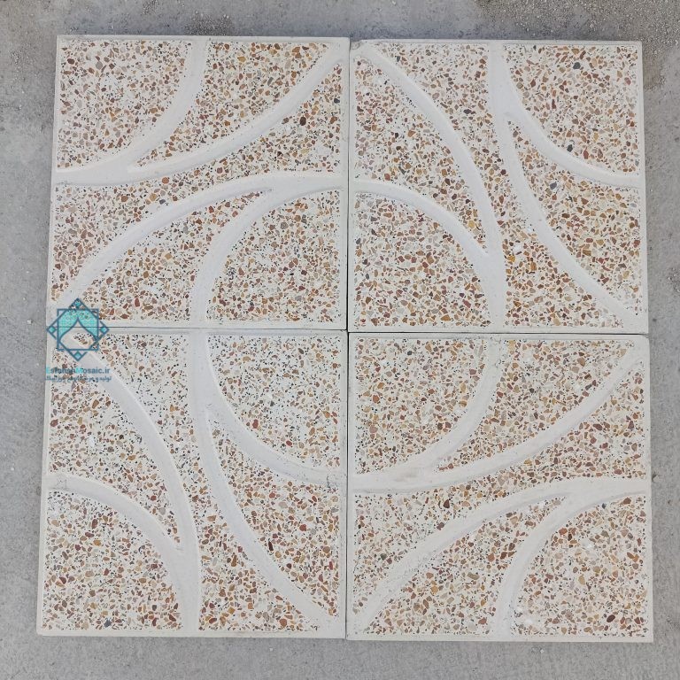 موزاییک حیاطی شمشیری سنگ الوان – رنگ عسلی